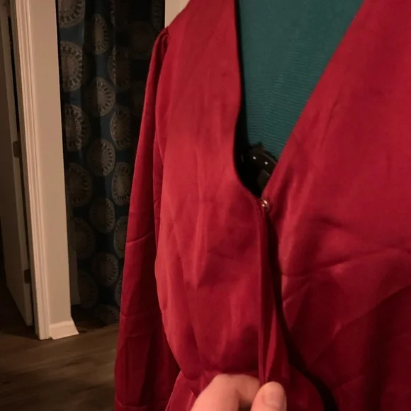 Amazon Silky Asymmetrical Hem Wrap Dress - Picture 4 of 4